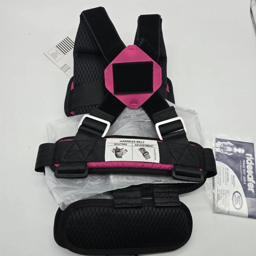 RideSafer Travel Vest XS Pink Portable Car Seat 26.5-40 lb Lightweight Compact